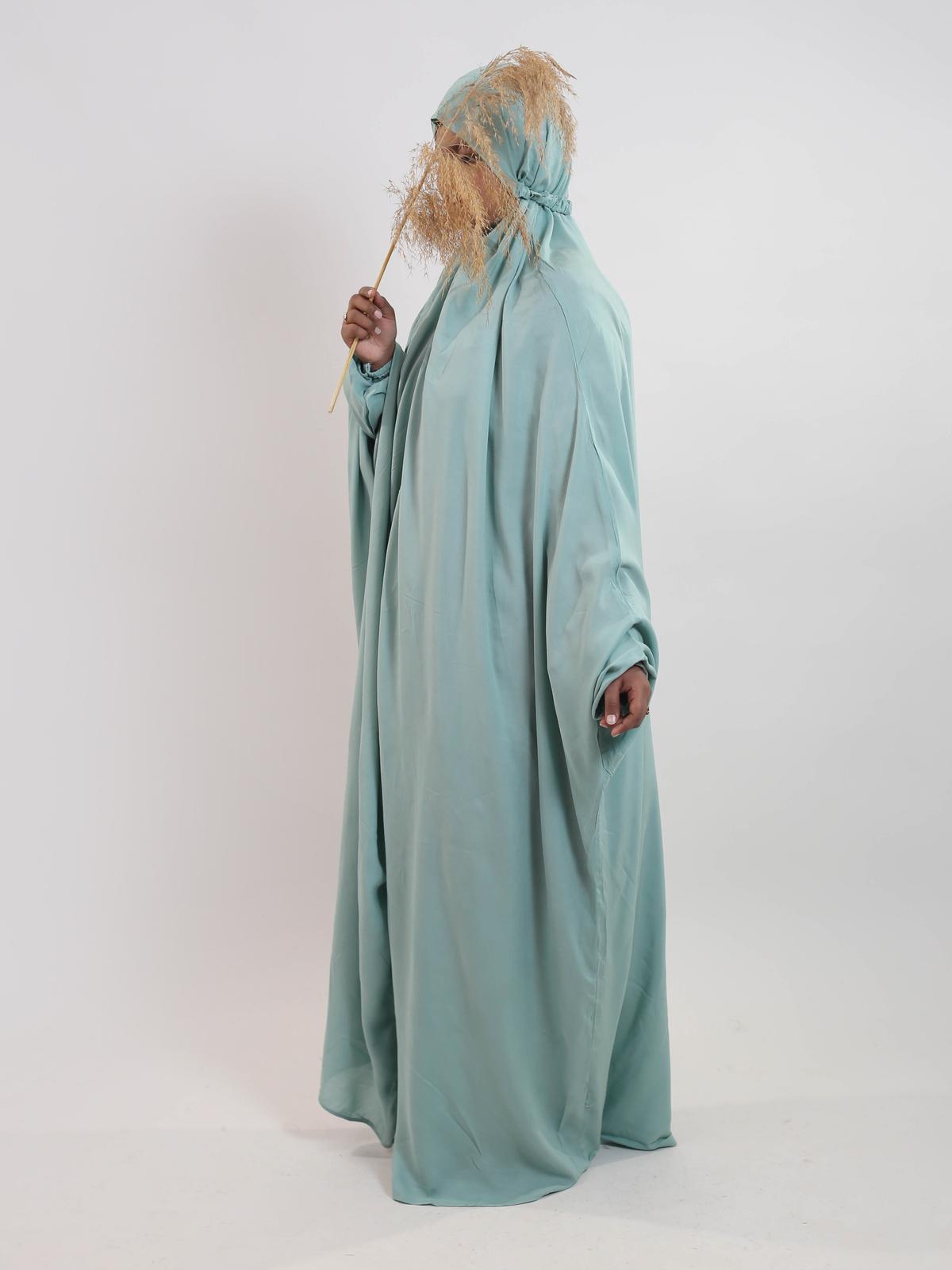 Namaz Chadar (Linen)-Plain Turquoise