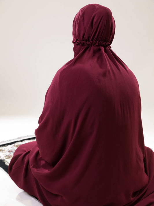 Namaz Chadar (Linen)-Deep Maroon